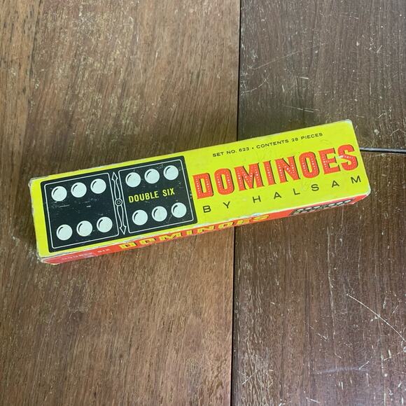 Halsam Wooden Double Six Dominos 28 pieces with original box game‎ - Picture 2 of 10